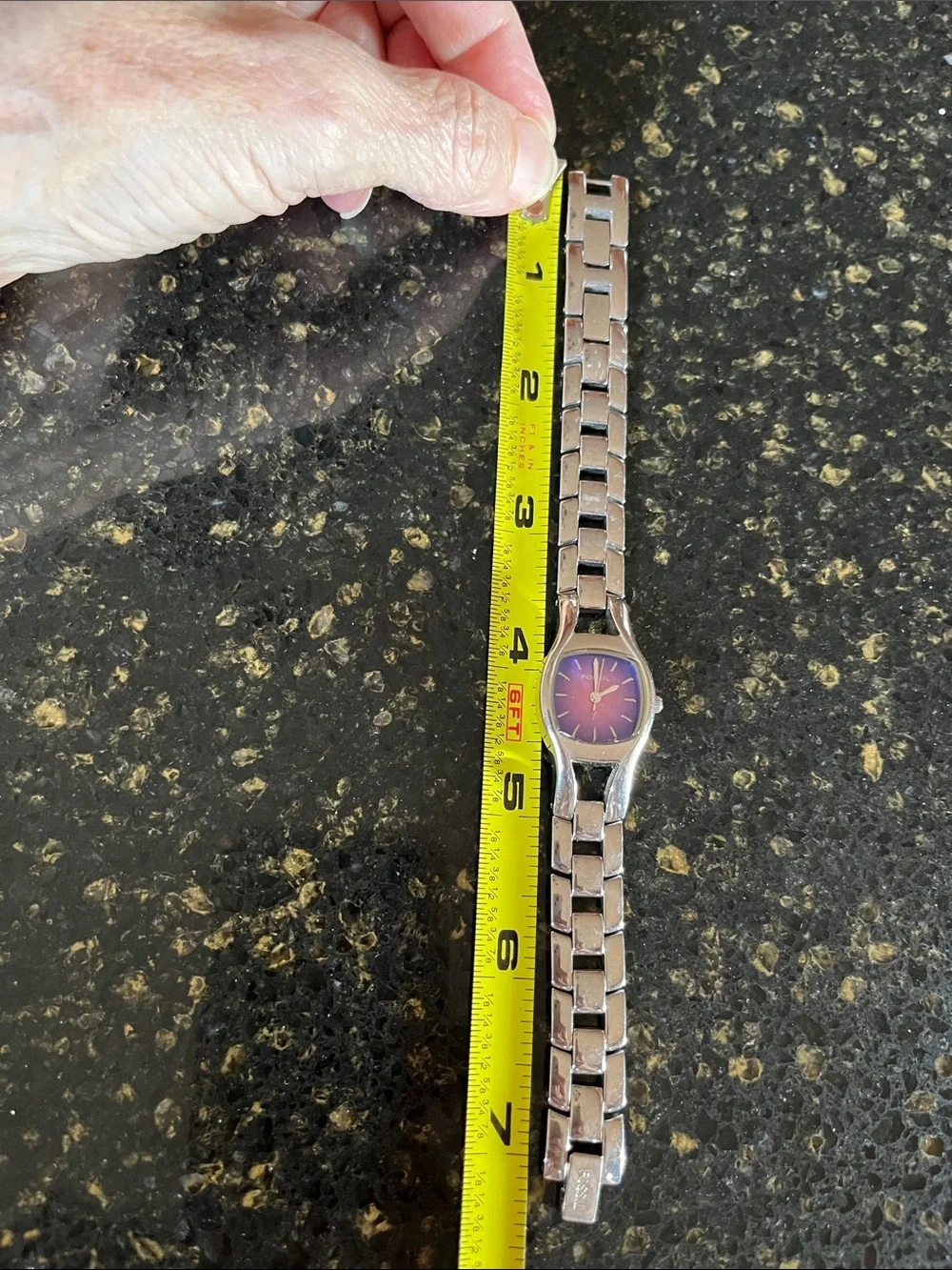 Fossil Stainless Steel Bracelet watch with ombré Purple gradient Dial